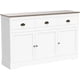 thumbnail image 4 of Keyluv White Buffet Cabinet Storage Sideboard Farmhouse Server Bar Wine Cabinet with 3 Drawers & 3 Doors Adjustable Shelves Cons My Lux Decor Round, 4 of 6