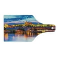 thumbnail image 2 of Travel Cutting Board, Evening in the Prague Czech Republic St.Vitus Historical Architecture, Decorative Tempered Glass Cutting and Serving Board, Wine Bottle Shape, Multicolor, by Ambesonne, 2 of 5