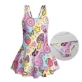 thumbnail image 3 of FOR U DESIGNS Girls One Piece Swimsuit with Skirt Sleeveless Bathing Suit Swimwear Bathing Suit for Kids for 3T-13Y, Butterfly Food, 3 of 7