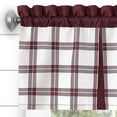 thumbnail image 2 of PowerSellerUSA Semi-Sheer Two-Tone Modern Kitchen Curtain with Classic Plaid Gingham Pattern with Solid Rod Pocket Top, 56" W x 13" L, Valance, 2 of 5