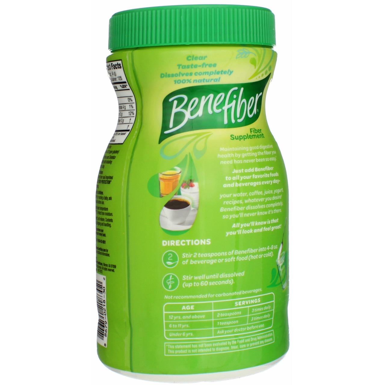 Benefiber Fiber Supplement Non-Thickening Powder, Sugar Free, Unflavored 17.60 oz (Pack of 3)