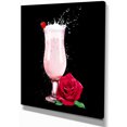 thumbnail image 2 of Strawberry Cocktail and Red Rose - Floral Canvas Art Print, 2 of 4