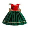 thumbnail image 2 of BFHHYA Girls (4-9Y) Christmas Dress Sleeveless Color Block Wedding Princess Dresses Christmas Outfit for Weddings, Holiday Dinners & Formal Parties, 2 of 9