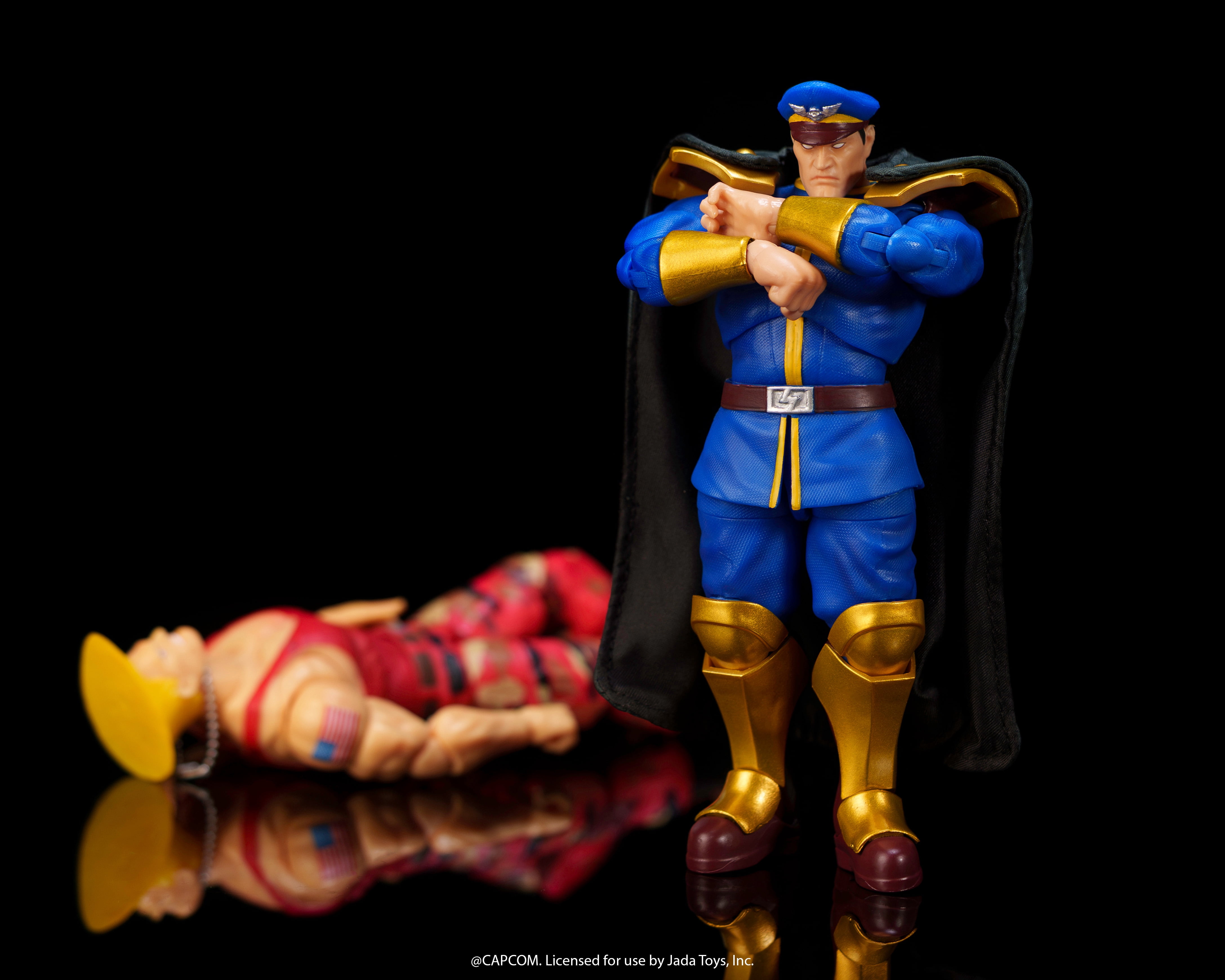 Jada Toys Street Fighter II Guile vs M. Bison 2-Pack Action Figure – 1:12 Scale, 6" Tall, Interchangeable Heads, Hands & Accessories