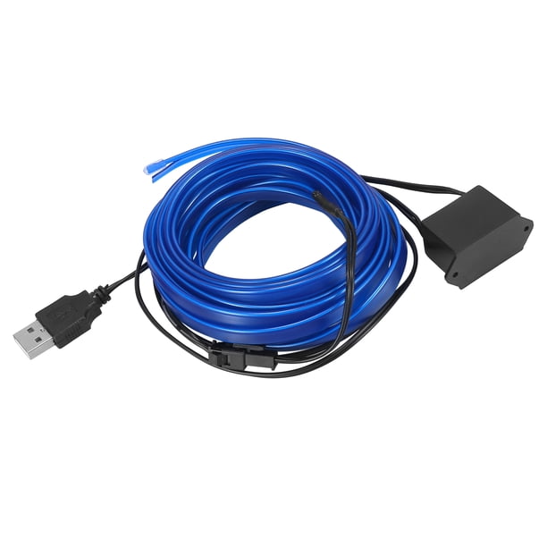 4 Metros/13pies Coche Interior USB EL Cable Tira Azul Fría Luz Juego