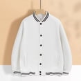 thumbnail image 2 of Chaquetas Blancas Hombre Béisbol Primavera 2024 Casual Blanco Abrigos, 2 of 5