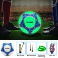thumbnail image 3 of Soccer Balls Size 4,Glow in The Dark Official Size Soccer Ball,Indoor/Outdoor Light Up Training Ball with Pump and Needls,Street Ball Game for Boys,Girls and Men, 3 of 7