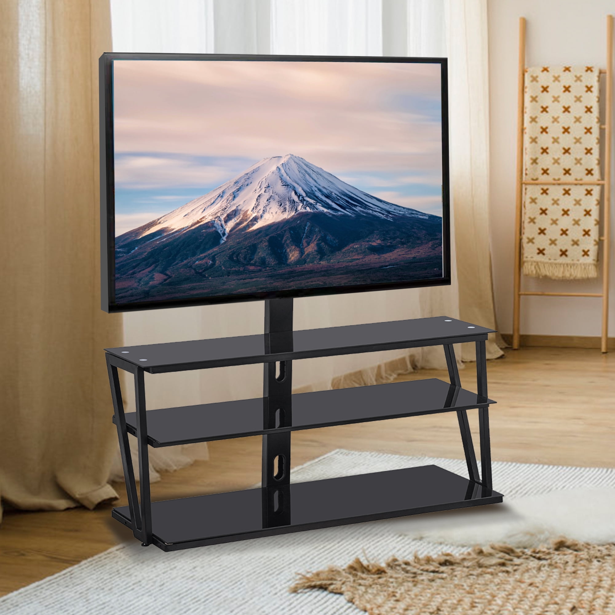 Corner TV Stand with Mount, Universal Floor TV Stand Fit ...