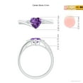 thumbnail image 5 of ANGARA Natural 0.7 Ct. Amethyst with Diamond Classic Ring in 14K White Gold for Women (Ring Size: 11.5), 5 of 10