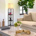 thumbnail image 5 of Brightech Maxwell Standing Tower Wood Floor Lamp with Shelves and USB Port - Havana Brown, 5 of 9