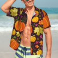 thumbnail image 7 of Fuzoiu Autumn Harvest Pumpkin Joy Print Hawaiian Shirt for Men, Summer Beach Casual Short Sleeve Button Down Shirts, Men’s Beach Summer Shirts with Pocket,XX-Large, 7 of 7