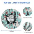 thumbnail image 3 of Shower Caps,Blue Christmas Santa and Snowman Pattern Waterproof Shower Cap for Women 4 Pieces,Double Reusable Hair Cover for Shower PEVA Elastic Stretch Hem, 3 of 7