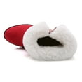 thumbnail image 6 of Ferwind Women's Ankle Booties Foldable Shearling Suede Upper Chunky Heels Adult Red/White  8, 6 of 8