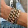 thumbnail image 4 of Turquoise Bracelet, Genuine stones, CZ Diamond Evil Eye Bracelet, Small Lucky Eye Charm, Rose, White, yellow gold plated by PINKCITYSHOPSTORE, 4 of 4