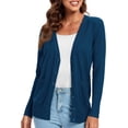 thumbnail image 3 of Urban CoCo Women's Button Down Lightweight Knit Cardigan Sweater with Pockets, 3 of 7