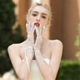 thumbnail image 4 of Pearls Short Gloves Stretchy Gloves for Concert Costume Prom Wear, 4 of 10