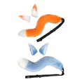 thumbnail image 1 of Juego de 2 Orejas Y Cola, Pinza para El Pelo, Diadema, Disfraz de Oreja de Gato, Disfraz de Cosplay , Unisex, Adultos, Fiesta de Graduación, Azul NaranjaBlanco Sunnimix cola de traje, 1 of 8