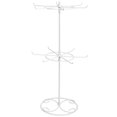 thumbnail image 1 of Two Tiers Metal Jewelry Stands Earring Necklace Bracelet Display Rack Holder (White), 1 of 3
