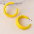 thumbnail image 1 of Nvzi Pendientes de aro grandes con forma de C de acrílico, geométricos, cuadrados, retro, sencillos, de color caramelo, bonitos y coloridos, de resina, D13, 1 of 5