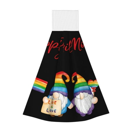 

Easygdp Lgbt Gnome Kitchen Hand Towels Hanging Tie Towels Fast Drying Dish Cloth with Loop for Bathroom Restroom Home Decor