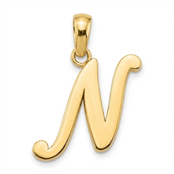 Charm America - Gold Initial Letter "N" Charm - 14 Karat Solid Gold