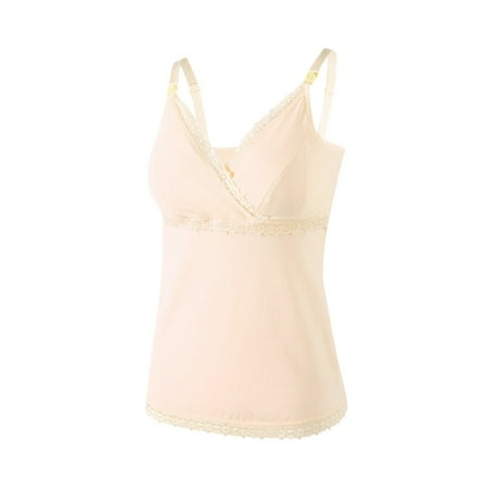xpbceshi Nursing Tops Tank Shirt Cami Sleep Bra for Maternity and Breastfeeding Women s Casual V-Neck Maternity Tank Top Adjustable Spaghetti Strap Solid Color Shirt Camisole S-2XL