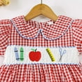 thumbnail image 7 of MEZZALL Girls Dresses Floral Embroidery Checkered Summer Dress With Collar And Puff Sleeves For Toddler Kids Comfortable Casual Outfits Stylish Cartoon Clothing, 7 of 7