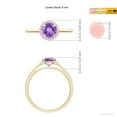 thumbnail image 4 of ANGARA Natural 0.8 Ct. Amethyst with Diamond Halo Ring in 14K Yellow Gold for Women (Ring Size: 3), 4 of 9