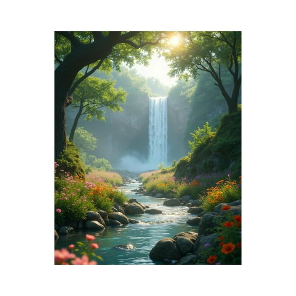 Paint By Numbers Kit for Adults Beginner - DIY Waterfall Serenity Amidst Nature Canvas Painting Kits for Adults, Frameless Paint By Number for Adults for Home Wall Decor 16x20 Inch