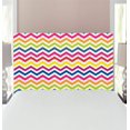 thumbnail image 2 of Chevron Headboard, Chevron Pattern Colorful Rainbow Inspired Fun Enjoyment Design, Upholstered Decorative Metal Bed Headboard with Memory Foam, Twin Size, Multicolor, by Ambesonne, 2 of 3