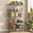 thumbnail image 6 of Legooin 18x46x72 inch Metal Shelving with Wheels 5-Tier Wire Rack Garage Shelf Storage Rack for Home Industrial Storage, Silver, 6 of 8