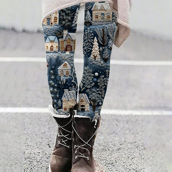 Herrnalise Womens fashion Fashion Casual Christmas Printed Tight Leggings High Waist Pants Christmas Gifts For Women