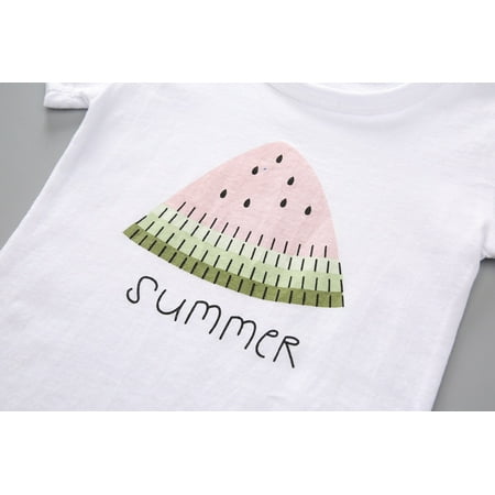 

ZIZOCWA Tropical Shirts for Girls Outfits Letter Girl Tops + Shorts Kids Baby Clothes Watermelon Print Set Toddler Girls Outfits&Set 5 Piece Set Fall Must Haves Babies for Babies Swaddles for Girls