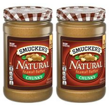 (2 Pack) Smucker's Natural Chunky Peanut Butter, 26