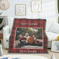 thumbnail image 3 of Woven Blanket Throw Personalized Photo Blanket Woven Customized Gifts for Family Friends Co-Workers on Birthday Anniversary Christmas Soft and Lightweight Blanket Woven with Fringe Blankets, 3 of 5