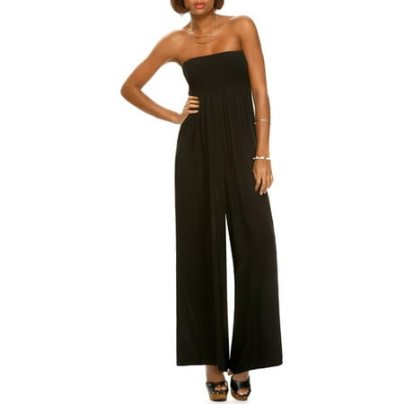Miss Tina Women's Smocked Wide-Leg Jumpsuit