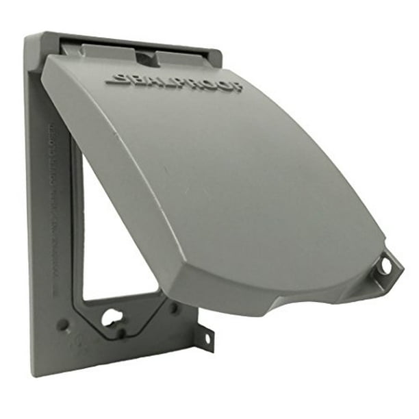 Sealproof 1Gang Vertical Weatherproof Outdoor Metal Flat Outlet Cover