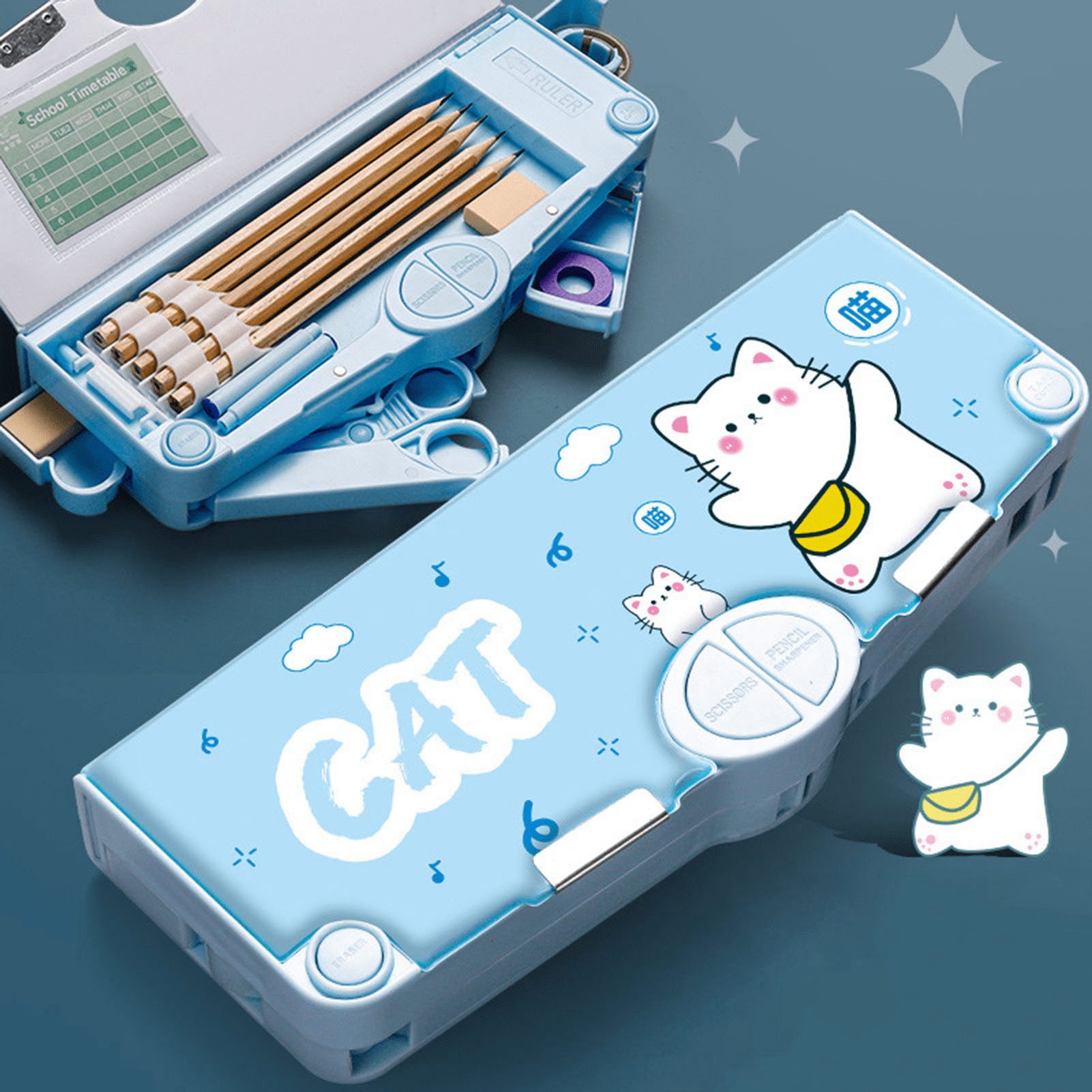 DejavYOU Pop Up Pencil Case for Kids, Multifunction Stationery