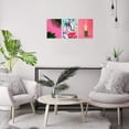 thumbnail image 4 of 3 Panels Tropical Wall Decor for Bedroom Tropical Wall Decor Pink Flamingo Decor Pineapple Wall Art Tropical Wall Decor for Bathroom for Wall Decor Ready to Hang Each Panel 12" x 16", 4 of 6