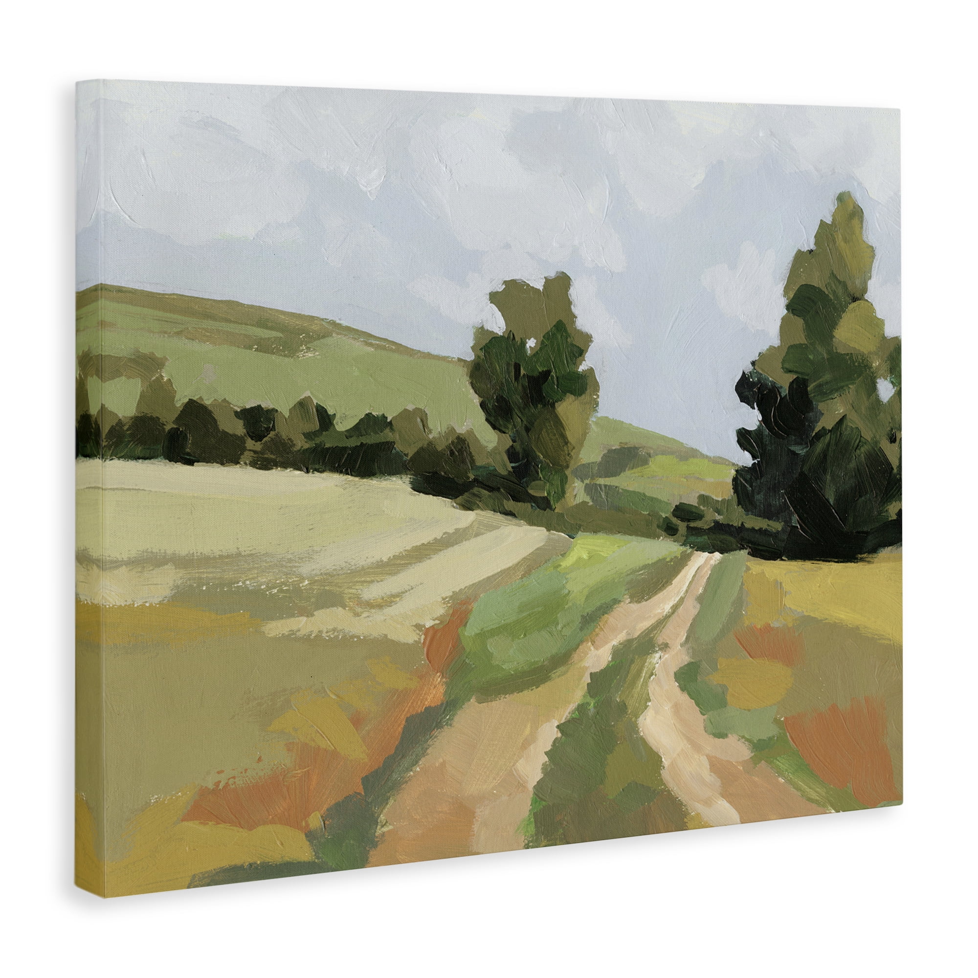 Stupell Industries Vast Country Path Landscape Painting Gallery Wrapped Canvas Art Print Wall Art, 20 x 16