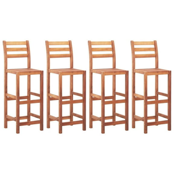 vidaXL Bar Stools 4 pcs Solid Acacia Wood, 46315