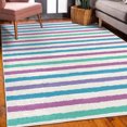 thumbnail image 3 of Striped Decorative Rug, Geometric Colorful Tone Brush Style Lines Grunge Retro Digital Print, Quality Carpet for Bedroom Dorm and Living Room, 6 Sizes, Violet Blue, by Ambesonne, 3 of 4