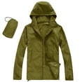 thumbnail image 6 of Men's Lightweight Waterproof Rain Shell Jacket Raincoat with Hood (Green S), 6 of 7