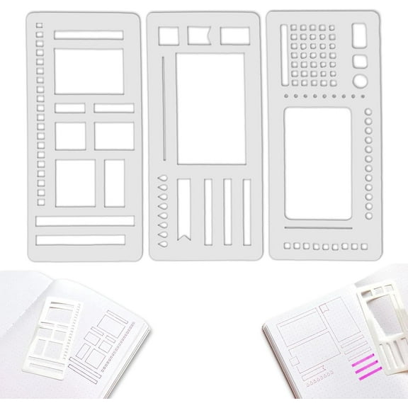 Handmade Flexible Record Template, Planner Stencils Set, Drawing & Lettering Templates for Journaling, Calendar, Scrapbooking & DIY Craft Supplies