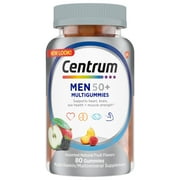 Centrum Men's Health 50 Plus Multivitamin Supplement Gummies, Assorted Fruit, 80 Count