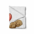 thumbnail image 2 of Peanut Butter Soft Flannel Fleece Throw Blanket, Peanut Sketch of Kernel and Fresh Groundnut in Shell, Cozy Plush for Indoor and Outdoor Use, 60" x 80", Pale Brown Salmon, by Ambesonne, 2 of 6
