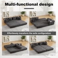 thumbnail image 2 of CARZZI LIFE 79" Convertible Sofa Bed with Pillows, Corduroy Folding Sleeper Sofa with Fixed-Shape Frame, Boneless Couch for Living Room Bedroom, Floor Sofa Lounge No Assembly Required (Grey), 2 of 9