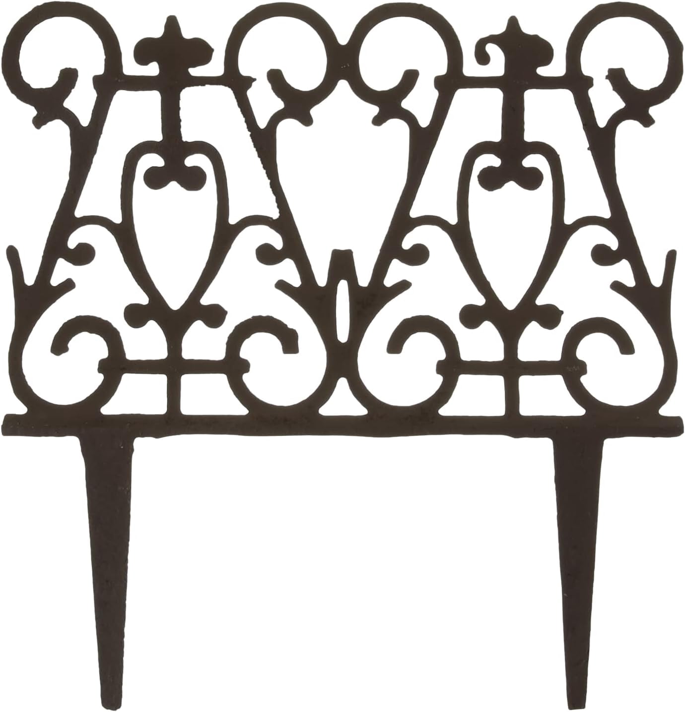 Esschert Design Antique Brown Cast Iron Garden Fence Edging 10 Inch