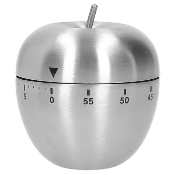 Apple-Shaped Kitchen Timer Stainless Steel Mechanical Cooking Countdown Kitchen Alarm Office Lunch Break Yoga Homework Home Decoration
