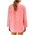 thumbnail image 4 of cocolona Womens Linen Blouses for Women Long Sleeve V Neck Striped Shirts Loose Casual Button Down Fall Tops, 4 of 6